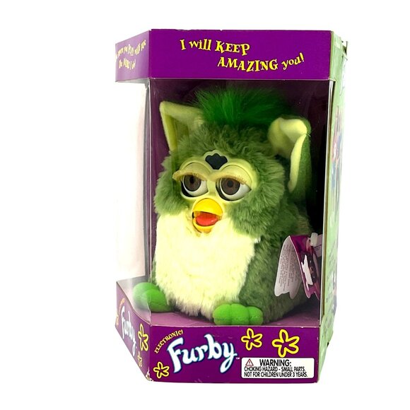 1998 Furby Frog Green White Blue Eyes 70-800 Gen 3 Collector Condition SEALED! - Picture 3 of 8